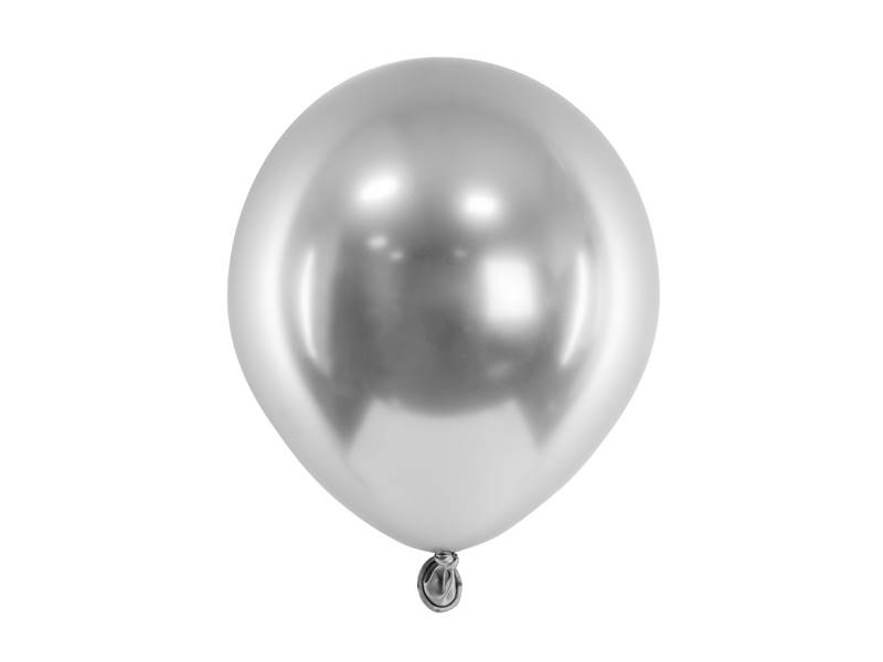 Balony Glossy 12 cm srebrne 50 sztuk CHB1-5-018-50