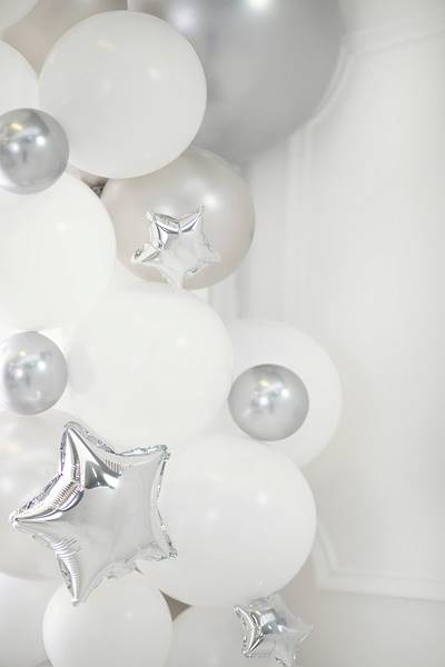 Balony Glossy 12 cm srebrne 50 sztuk CHB1-5-018-50