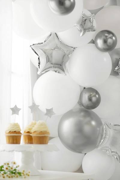 Balony Glossy 12 cm ciemny srebrny 50 sztuk CHB1-5-018C-50 