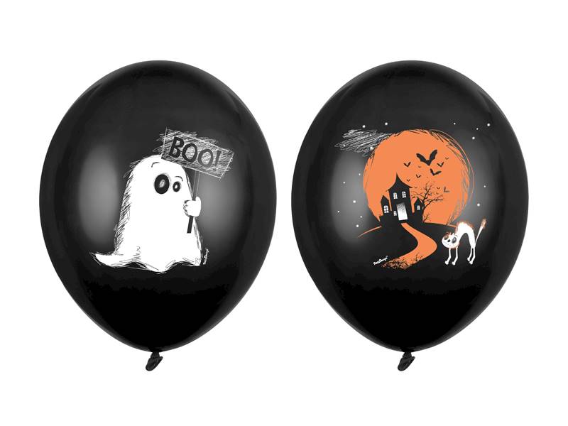 Balony 30cm Duszek Pastel Black 6 sztuk SB14P-122-010-6
