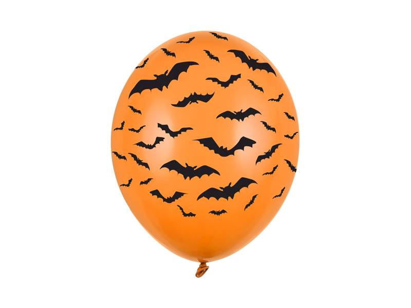 Balony 30cm Nietoperze Pastel M. Orange 6 sztuk SB14P-130-005-6 