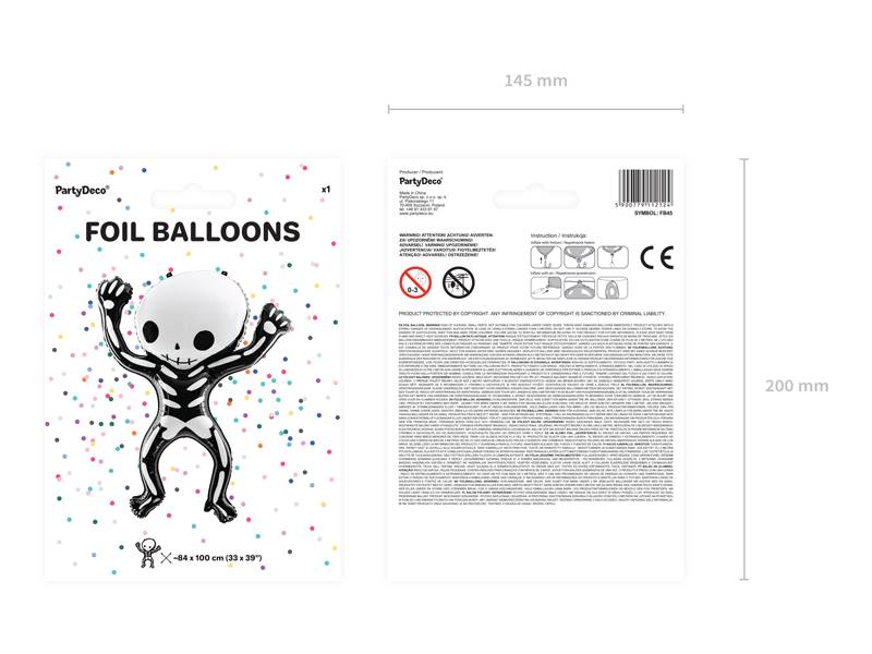 Balon foliowy Szkielet 84x100cm FB45