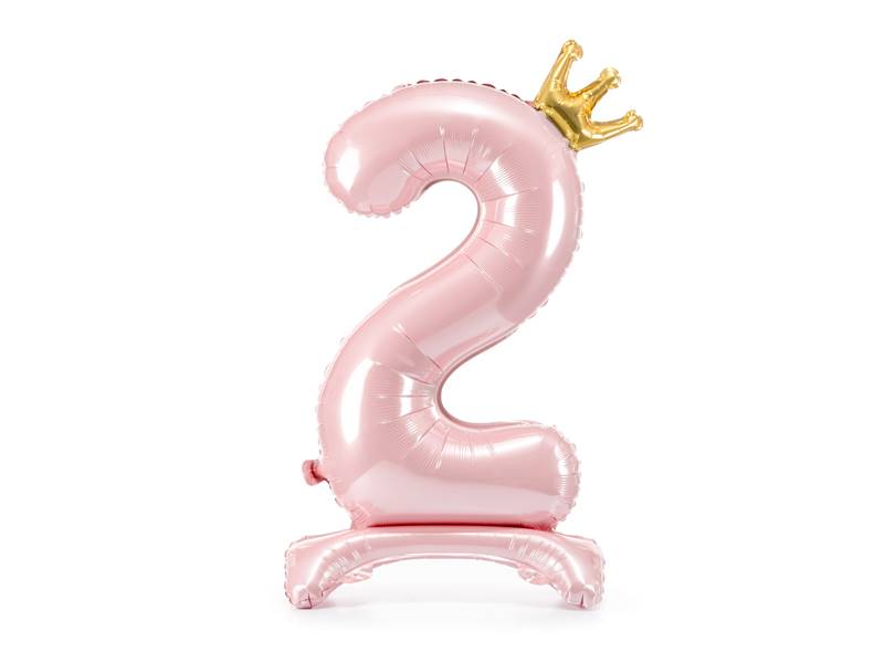 Stojący balon foliowy cyfra "2" 84 cm jasny różowy FB126M-2-081J 