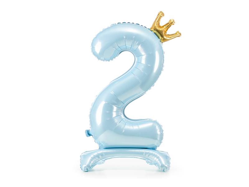Stojący balon foliowy cyfra "2" 84 cm błękit FB126M-2-011 