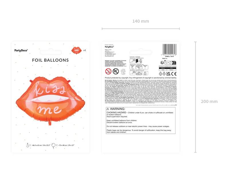 Balon foliowy Usta Kiss Me 86.5x65 cm FB197