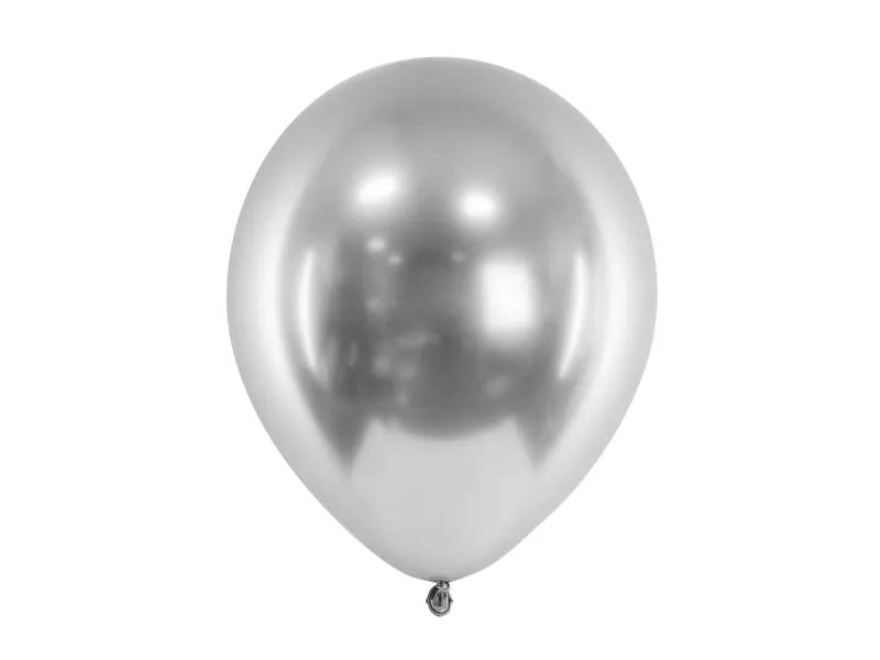 Balony Glossy 30cm srebrny 50 sztuk CHB1-018-50