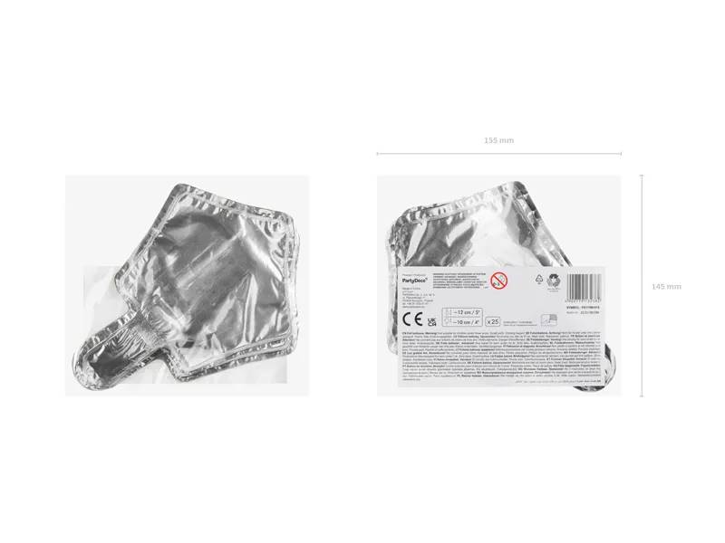 Balony foliowe Gwiazdka 12cm srebrna 25 sztuk FB119M-018