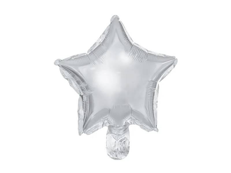 Balony foliowe Gwiazdka 25 cm srebrne 25 sztuk FB120M-018