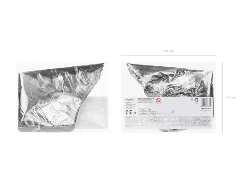 Balony foliowe Gwiazdka 25 cm srebrne 25 sztuk FB120M-018