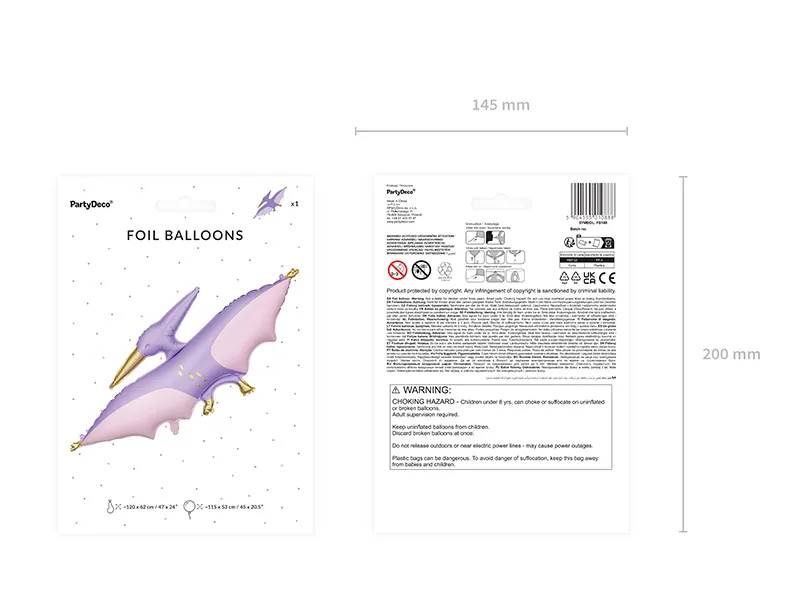 Balon foliowy Pterodaktyl 120x62 cm FB180