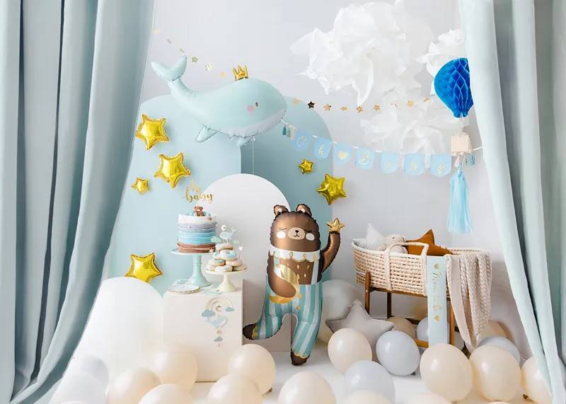 Balon foliowy Wieloryb 93x60 cm błękitny FB185