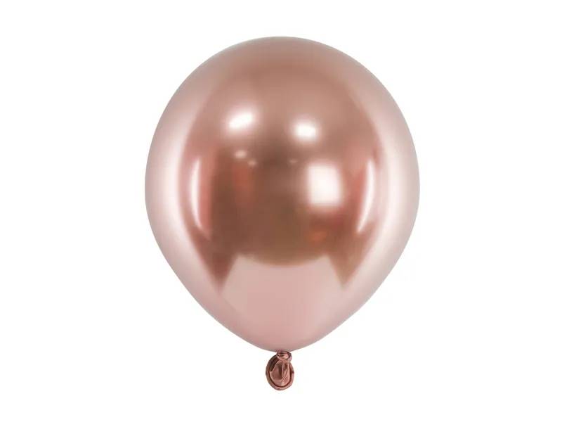 Balony Glossy 12 cm różowe złoto 50 sztuk CHB1-5-019R-50