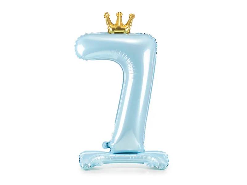 Stojący balon foliowy cyfra "7"  84 cm błękit FB126M-7-011