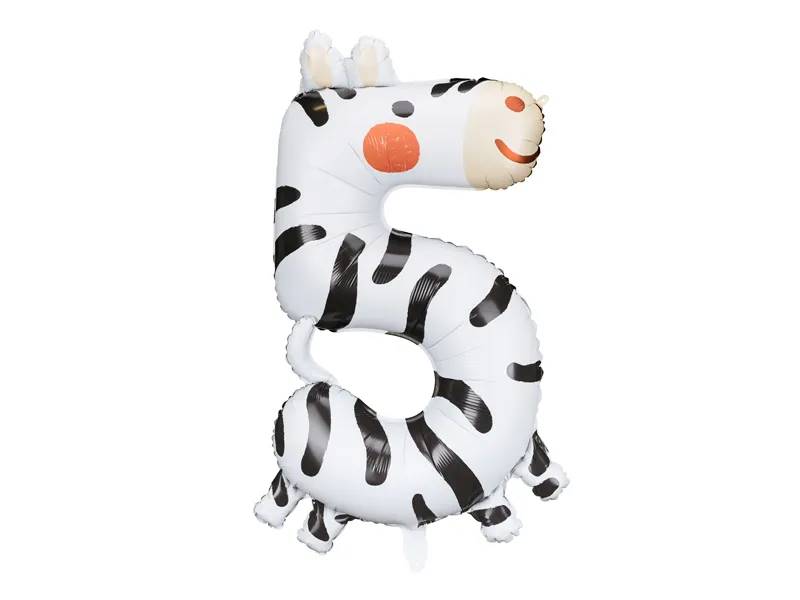 Balon foliowy Cyfra 5 Zebra 68x91 cm FB163-5