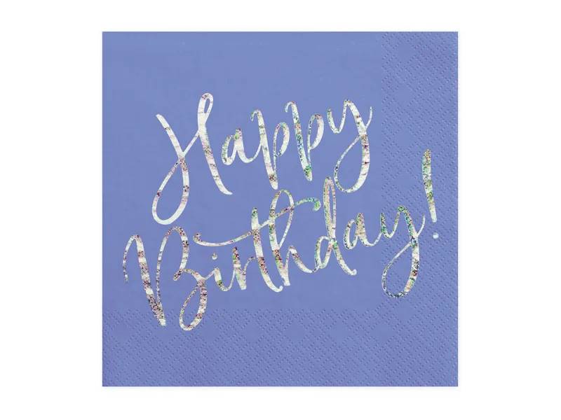 Serwetki Happy Birthday granatowy 33x33cm SP33-80-074