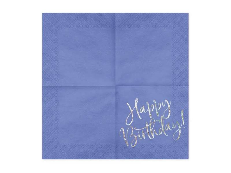 Serwetki Happy Birthday granatowy 33x33cm SP33-80-074