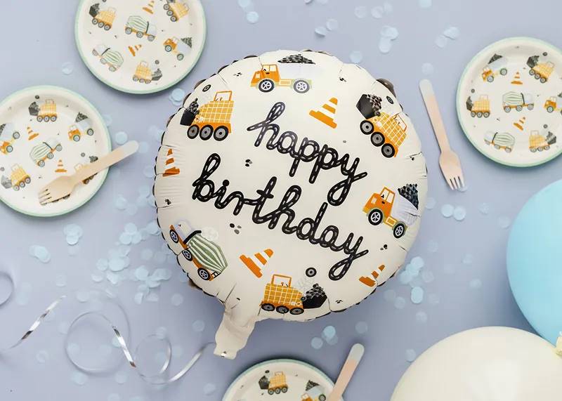 Balon foliowy Pojazdy budowlane 45 cm FB213