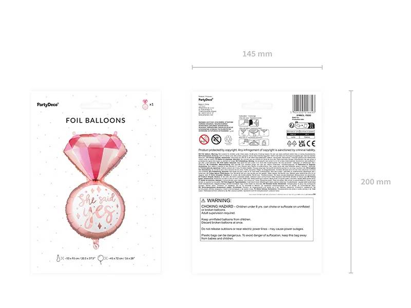 Balon foliowy Pierścionek She Said Yes 41x72 cm FB205