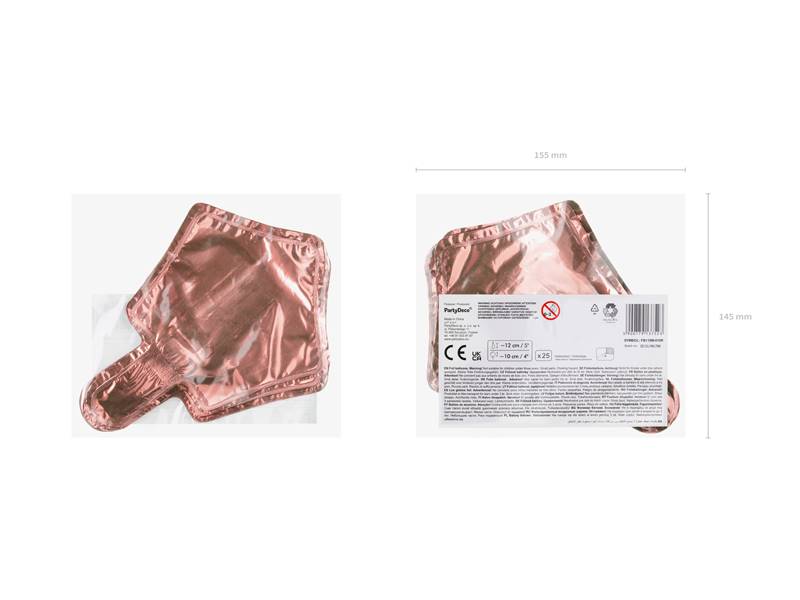 Balony foliowe Gwiazdka 12cm różowe złoto 25 sztuk