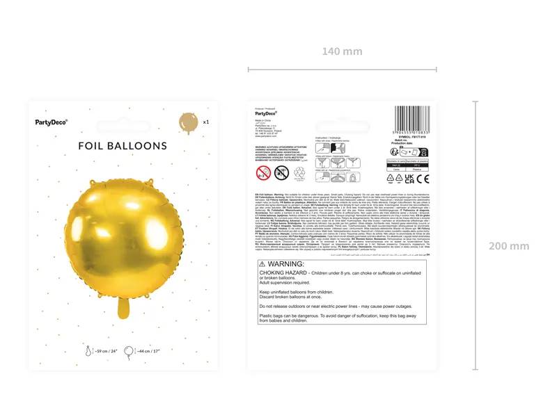 Balon foliowy okrągły Pastylka 59 cm złoty FB177-019