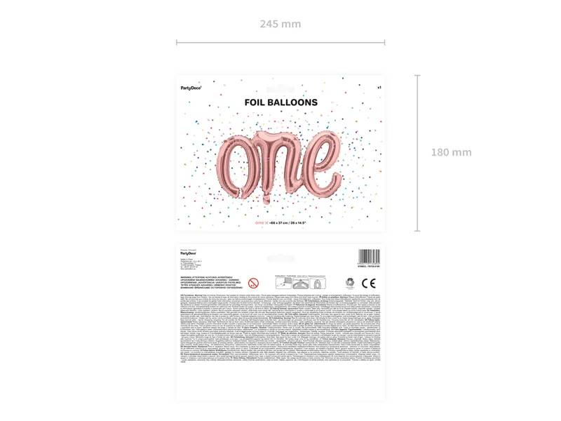 Balon foliowy napis One 66x37cm różowe złoto FB75S-019R
