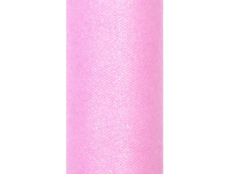 Tiul glittery j. różowy 0,15 x 9m TIUG15-081