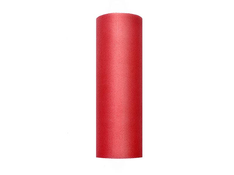 Tiul gładki czerwony 0,15 x 9mTIU15-007