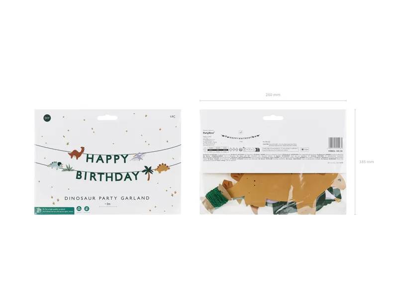 Baner Happy Birthday Dino 3 m GRL106