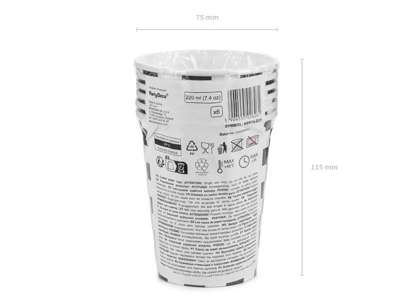 Kubeczki Szachownica Auta Wyścigi 220 ml KPP74-EU1