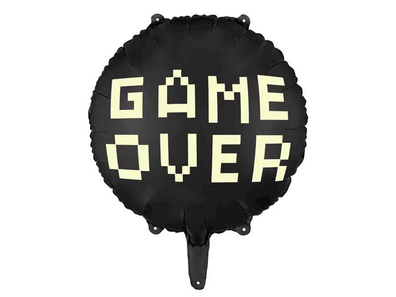 Balon foliowy Game Over 45 cm czarny FB226