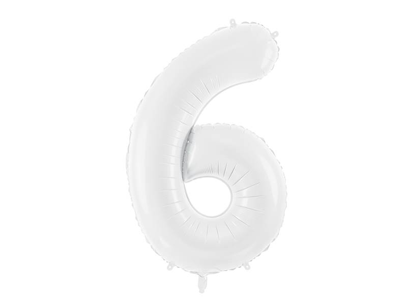 Balon foliowy Cyfra 6 86 cm biały FB130-6-008