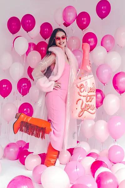 Balon foliowy Butelka Różowy Szampan Cheers To You 38x97 cm FB72