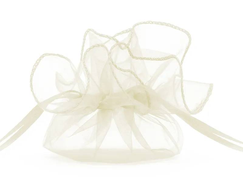 Woreczki z organzy kremowe 25cm 10 sztuk WRG6-079-10