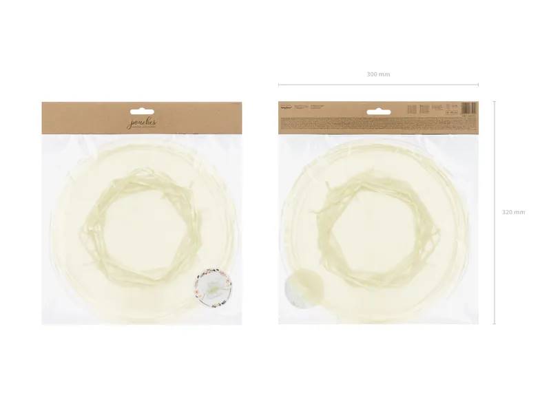 Woreczki z organzy kremowe 25cm 10 sztuk WRG6-079-10