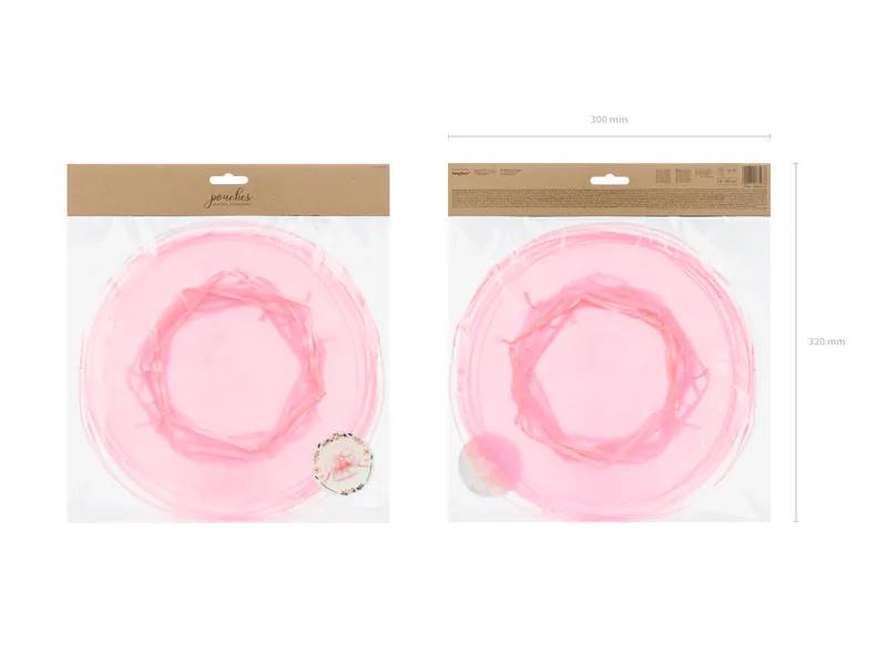 Woreczki z organzy różowe 25cm 10 sztuk WRG6-081-10