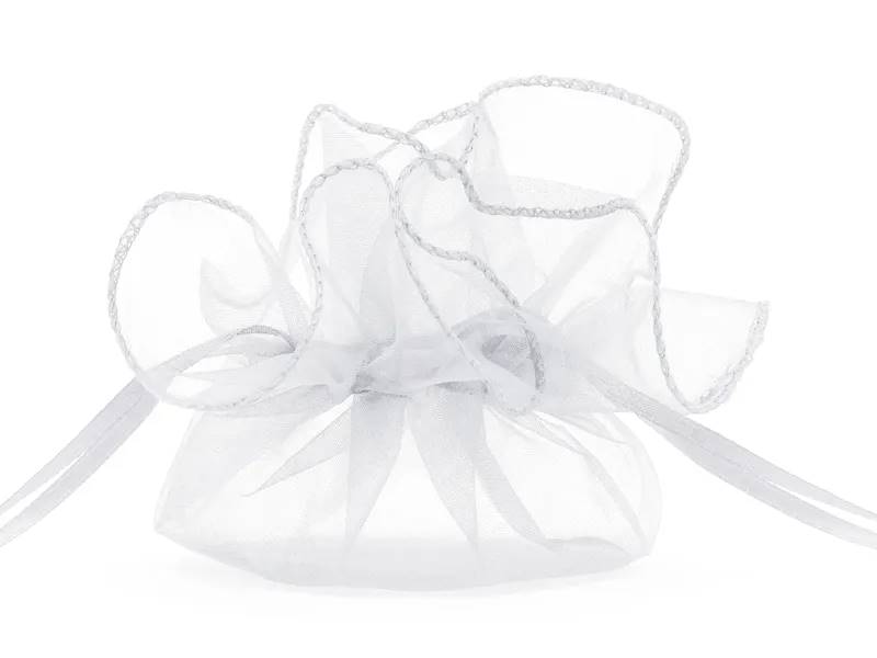 Woreczki z organzy białe 25cm 10 sztuk WRG6-008-10