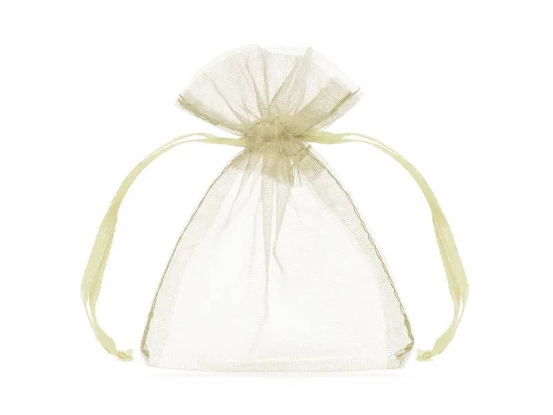 Woreczki z organzy kremowe 10cm 10 sztuk WRG5-079-10
