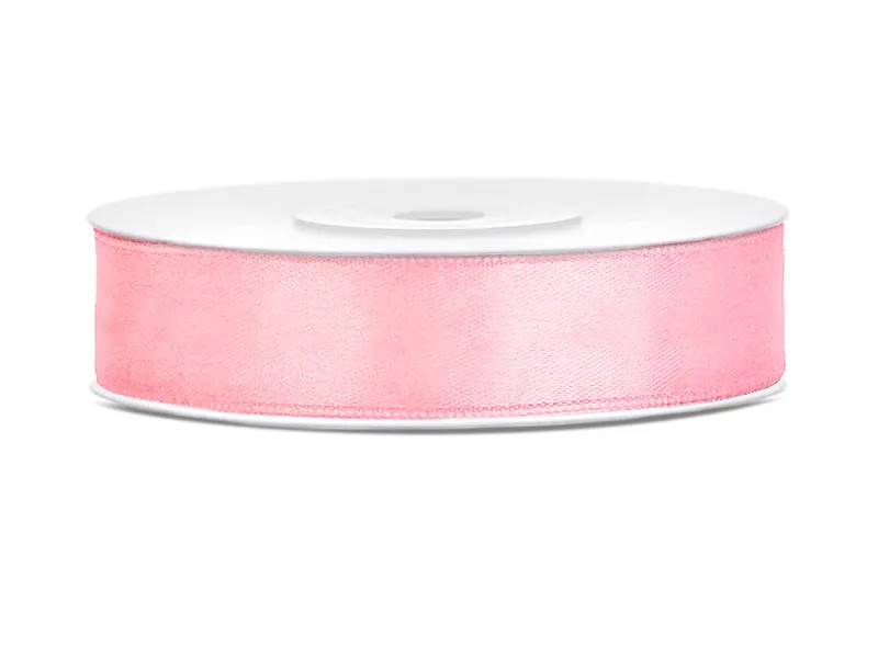Tasiemka satynowa różowa 12mm/25m TS12-081J