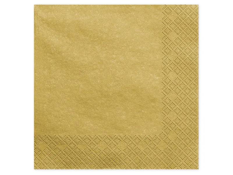 Serwetki trójwarstwowe złote metaliczne 40x40cm 20 sztuk SP40-1-019ME