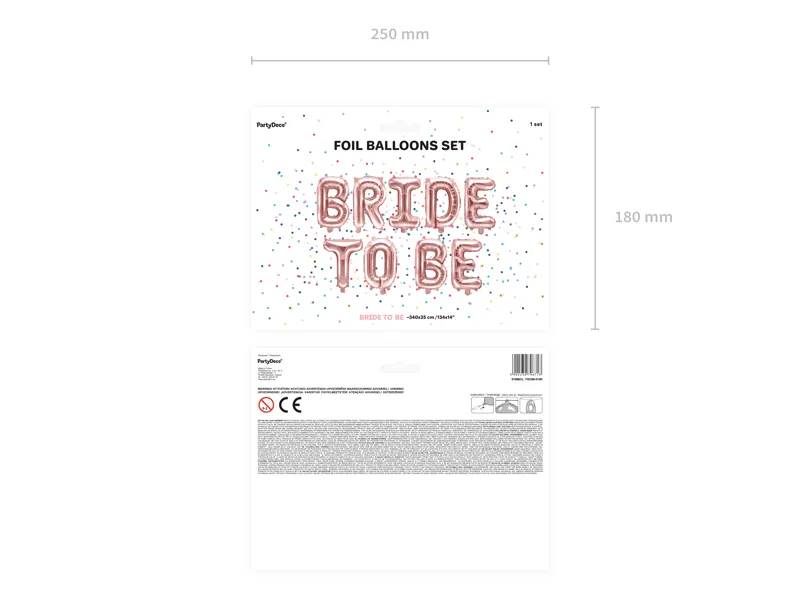 Balon foliowy napis Bride to be 340x35cm różowe złoto FB35M-019R