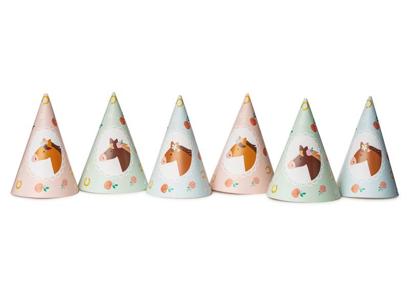Czapeczki Konie 16 cm 6 sztuk CPP32