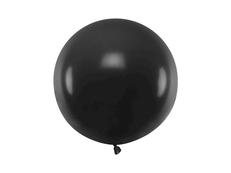 Balon jumbo okrągły 60 cm Pastel Black czarny OLBOM-010