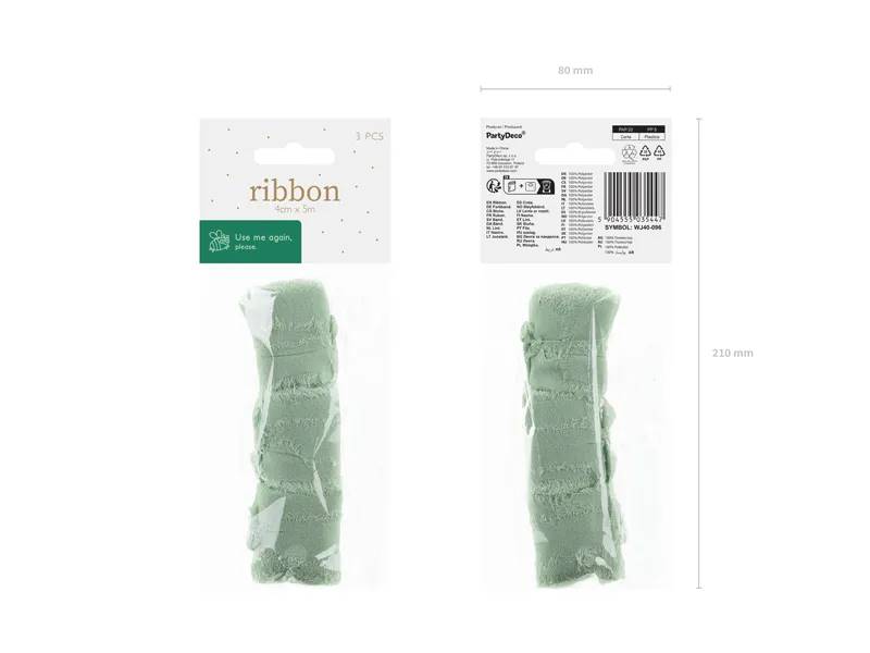 Wstążka szyfonowa pistacjowa 40mm/5m WJ40-096