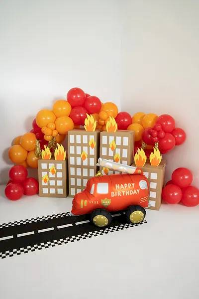 Balon foliowy stojący Wóz strażacki Happy Birthday 67x53 cm FB240