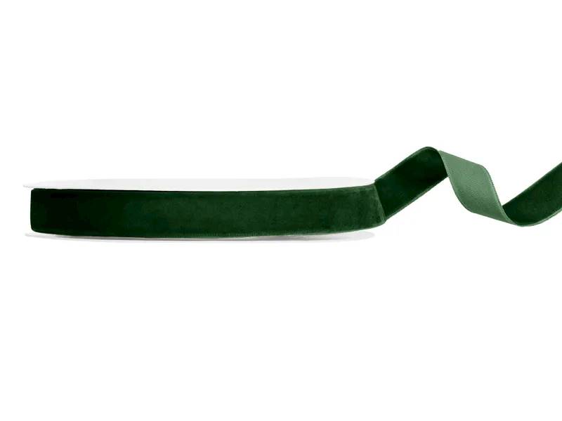 Tasiemka Welurowa butelkowa zieleń 15mm/10mb TW15-012B