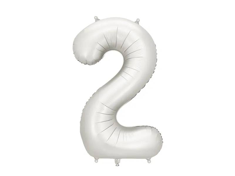 Balon foliowy Cyfra 2 86cm srebrny mat FB1S-2-018