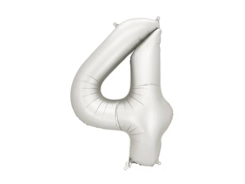 Balon foliowy Cyfra 4 86cm srebrny mat FB1S-4-018