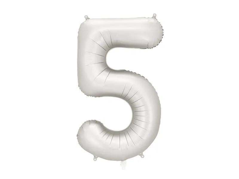 Balon foliowy Cyfra 5 86cm srebrny mat FB1S-5-018