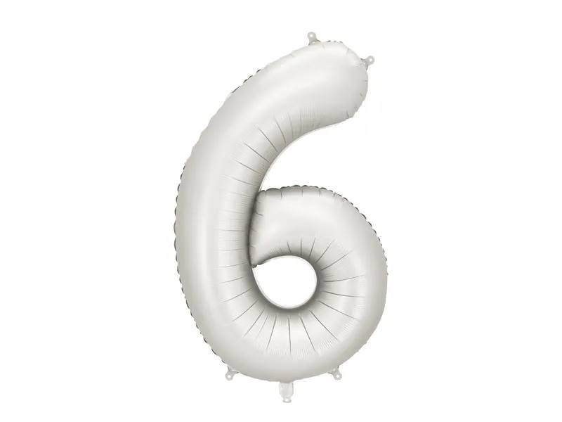Balon foliowy Cyfra 6 86cm srebrny mat FB1S-6-018