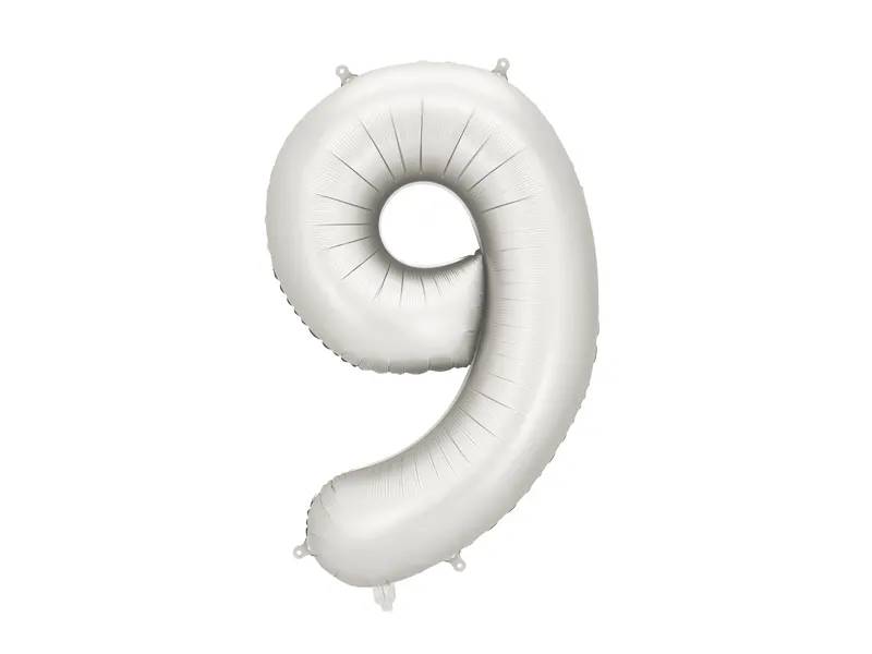 Balon foliowy Cyfra 9 86cm srebrny mat FB1S-9-018
